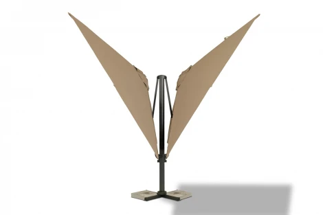 "Фабриано" зонт двухкупольный 3x3м на алюминиевой опоре, тент темно-серый 4SIS TA001 3x3m