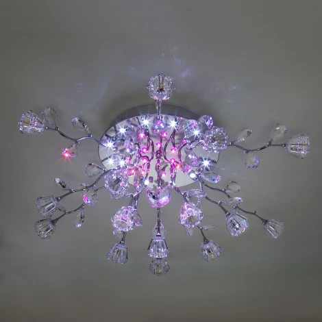 Потолочная люстра Eurosvet Bloomy 80115/15 хром/синий+красный+фиолетовый