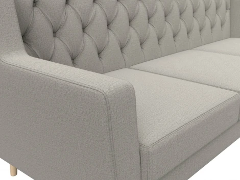 Диван кухонный прямой Брайтон 3 Люкс (Бежевый/Рогожка) Лига Диванов арт.122452