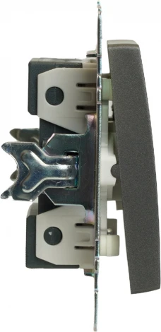 Выключатель двухклавишный (графит) Stekker Катрин 49411