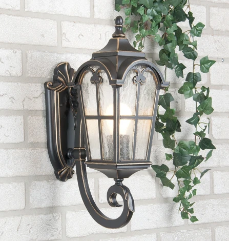 Настенный фонарь уличный Elektrostandard Mira U черное золото (220V, IP44)