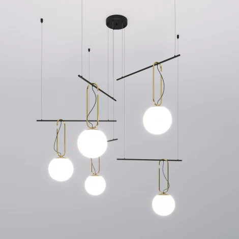 Подвесной светильник Wi-Fi Riche 70143/5 черный Eurosvet (220V, управление смартфоном, голосовое управление, умный дом - Minimir Home, Алиса, Маруся, Салют, на тросе, шарики)