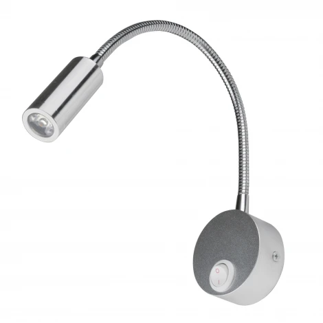 Спот Uniel ULT-F21-3W/4000K IP20 SILVER (LED, 220V, выключатель, для чтения)