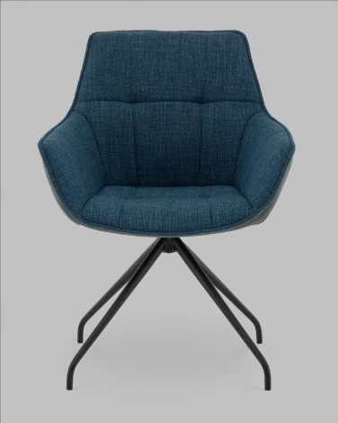 Кресло вращающееся Кимберли рогожка/замша синий Stool Group арт.УТ000041749