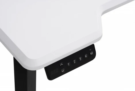 Компьютерный стол Маркос с механизмом подъема 140 (Маркос с механизмом подъема 140х80х75 белая шагрень / черный) Notta арт.578406