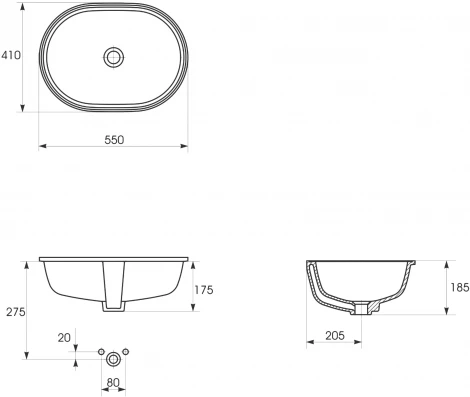 Раковина Cersanit Caspia 55