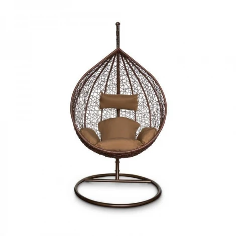 Кресло-яйцо KM 0001 из ротанга среднее Коричневый