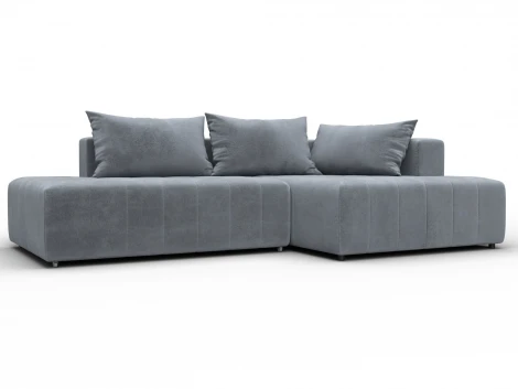 Диван угловой Лига-103 НПБ угол правый (ДСП,Брус,Фанера,Велюр/Серый) Лига Диванов 134807