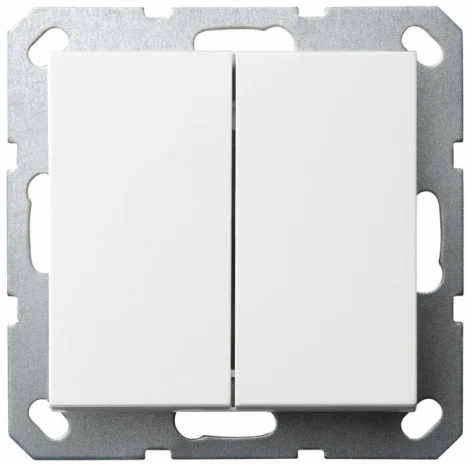 Выключатель двухклавишный перекрестный (белый глянцевый) Jasmart G-Classic G3014W