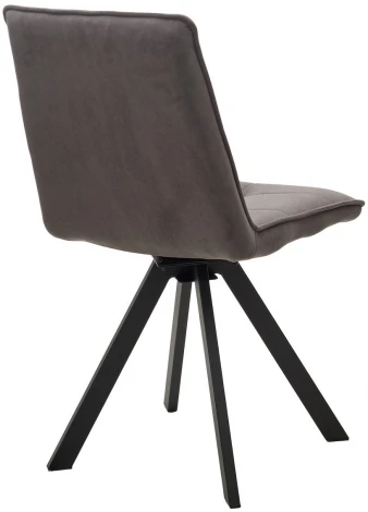 Стул BRONX, 360 град. поворот. B28 Темно-серый, велюр / черный каркас, М-City