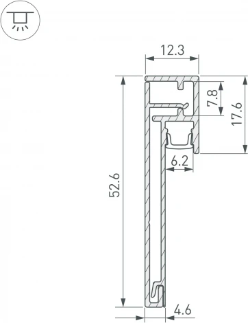Профиль PLINTUS-H54B-2000 WHITE (Arlight, Алюминий) 046141