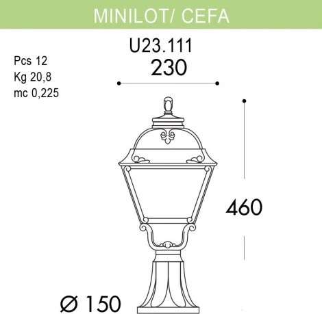 Наземный фонарь Fumagalli Cefa U23.111.000.VYF1R (220V, IP55)