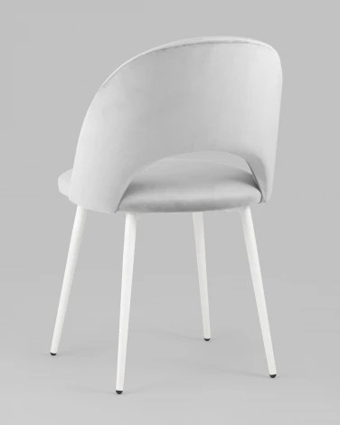 Стул Stool Group Меган велюр светло-серый белые ножки УТ000025584