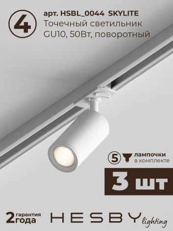 Трековая система в сборе встраиваемая однофазная 220V Hesby Lighting Skylite №3 HSBL_kompl_S003_VI1W4K