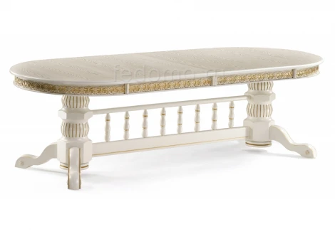 Деревянный стол Woodville Кассиль крем с золотой патиной 450830