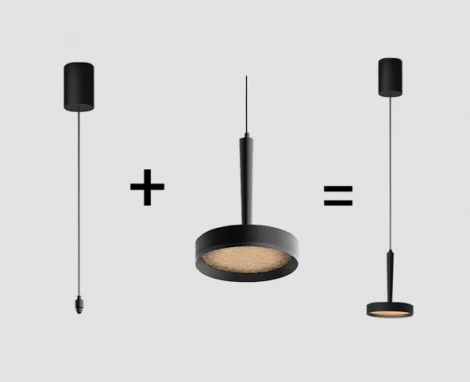 Подвесной светильник светодиодный Italline IT02-025 gold 3000K+IT02-024 black