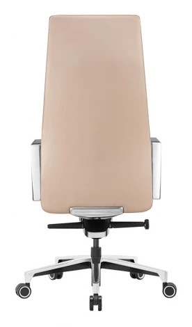Кресло руководителя Бюрократ _JONS бежевый кожа крестовина алюминий