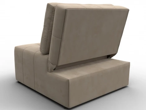 Кресло-кровать Лига-107 (80) (ЛДСП,Брус,Фанера,Велюр/Бежевый) Лига Диванов 134895