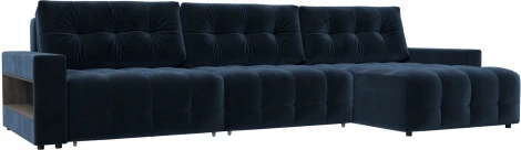 Диван угловой с полками Лига-053 НПБ Лонг Лига Диванов (Велюр) арт.128970