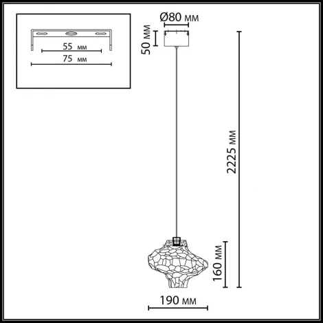 Подвесной светильник светодиодный Odeon Light Ordi 5107/3L антич.бронза/прозрачный металл/стекло LED x 3W 4000K (220V, на проводе)
