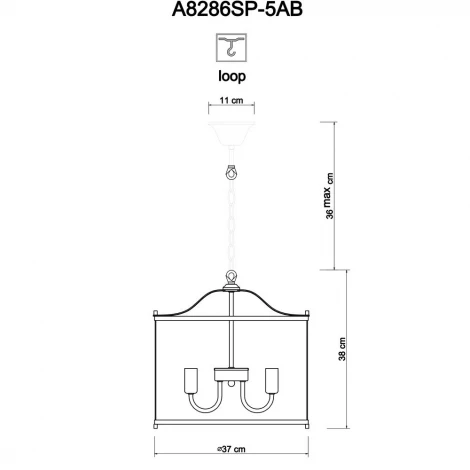 Подвесной светильник Arte Lamp Bruno A8286SP-5AB
