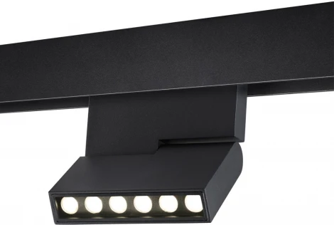 Трековый светильник Downlight низковольтный диммируемый Novotech Flum 359494 SHINO черный LED 12W 48V 3000-6500K (управление смартфоном, умный дом - Алиса, Tuya Smart, Smart Life)