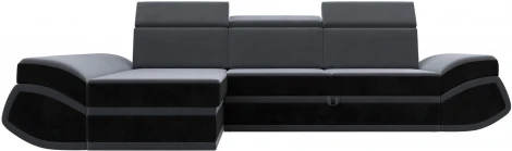 Диван угловой Лига-032 левый угол (Серый,Черный/Велюр) Лига Диванов арт.121647L
