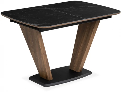 Стол на тумбе Woodville Петир 120х80х75 черный мрамор / орех / черный 532377