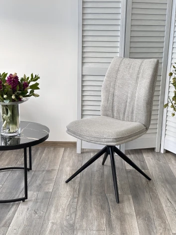 Стул M-City YOHAN 360 град. поворот. KN01-04 Светло-серый, ткань / Черный