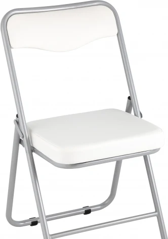 Складной стул Stool Group Джонни экокожа белый каркас металлик УТ000035363