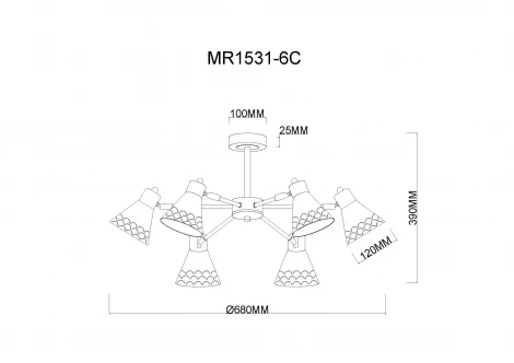 Потолочная люстра на штанге MyFar Chilly MR1531-6C (220V)
