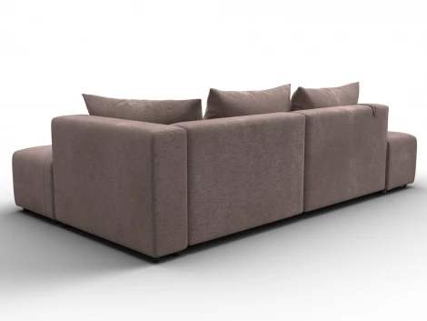 Диван угловой Лига-103 НПБ угол правый (ДСП,Брус,Фанера,Велюр/Бежевый) Лига Диванов 134805