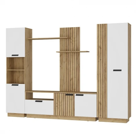 Гостиная БТС Мишель тип 2 ГС-01, Крафт/белый