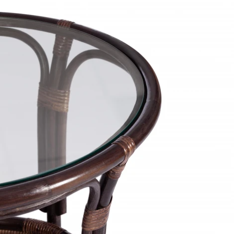 Комплект "PELANGI" 02/15 ( стол со стеклом + 4 кресла ) [с подушками] Tetchair арт.15198