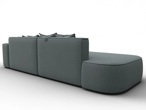 Диван угловой Лига-065 угол правый (ДСП/Пластик/Рогожка/Серый) Лига Диванов 129799