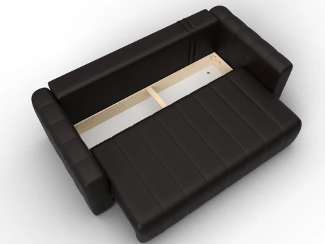 Диван прямой Лига-062 НПБ (ДСП,Фанера,ХДФ/Пластик/Экокожа/Коричневый) Лига Диванов 130272