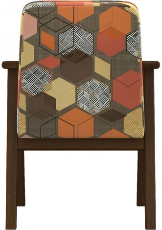 Кресло Ретро ткань геометрия коричневый, каркас орех от фабрики Mebelik