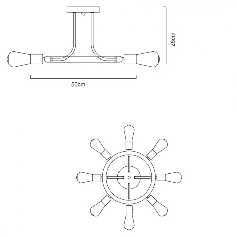 Потолочная люстра Arte Lamp Highgarden A6063PL-8BK