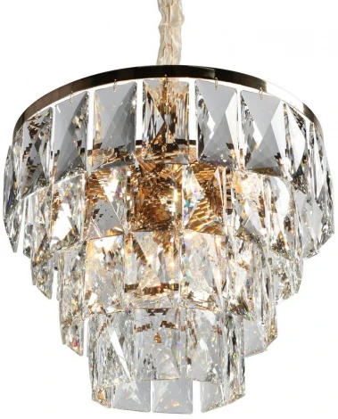 Подвесная люстра ярусная Omnilux 729 OML-72903-12 (220V, хрусталь, на цепи, круглые)