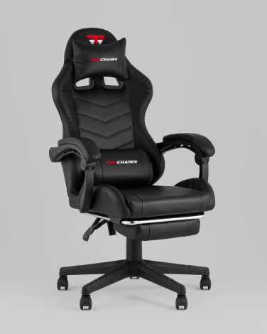 Кресло спортивное TopChairs Prophet с оттоманкой черный арт.УТ000039479