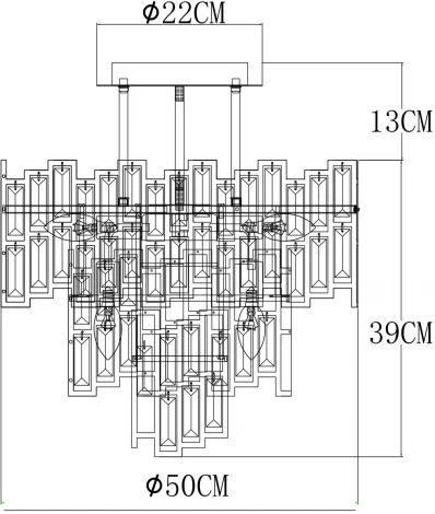 Потолочная люстра на штанге Arte Lamp Mintaka A1005PL-8GO (220V, хрусталь)