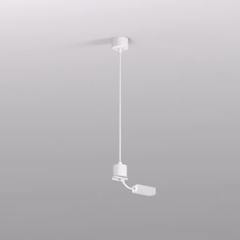 Подвод питания для подвесного монтажа трека Denkirs Smart Base TR2124-WH АС 220V, 5м, белый, алюминий