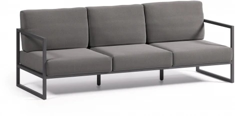 Диван уличный La Forma (ex Julia Grup) Comova (Черный,Серый/ Пена,Полипропилен,Алюминий,Металл,Искусственные волокна)
