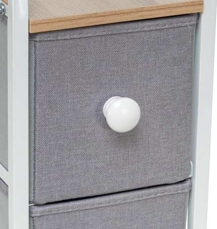 Комод Leset Ноа 4 ящ. узкий (Сталь,Искусственный лен/Светло-серый) арт.2500000225550