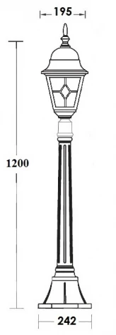Наземный фонарь Oasis Light QUADRO M lead GLASS 79907MlgG Bl (220V, фонарь, IP44)