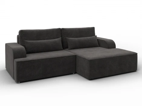 Диван угловой Лига-120 угол правый (ДСП,Брус,Фанера,ЛДС,Велюр/Темно-коричневый) Лига Диванов 137289