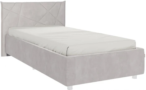 Кровать Woodville Квест (ДСП/Велюр, Серый) 505117