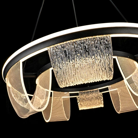 Подвесной светильник светодиодный с пультом с регулировкой цветовой температуры LED4U L7706-630 BK