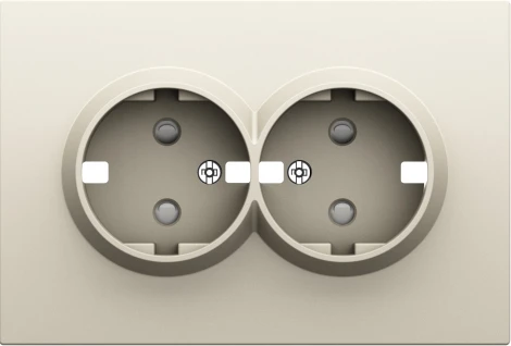 Накладка для розетки 2-й с заземлением, со шторками 16A 250 В~, слоновая кость Donel S08 DS22255