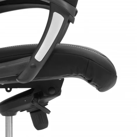 Кресло Босс Люкс/Boss Lux (26) хром Экокожа LUX Classic 18-22, черный Tetchair 25932